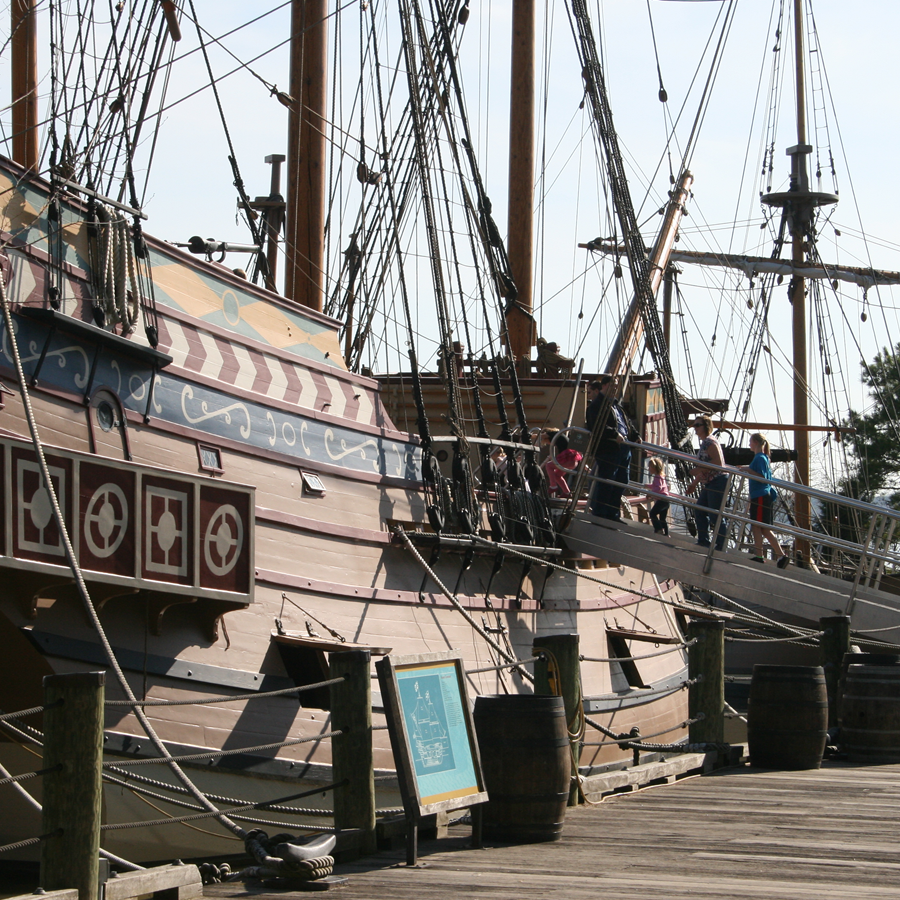 Re-constructed sailing wood ship